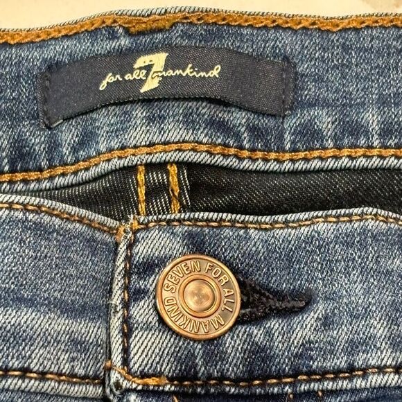 7 For All Mankind | Women’s The High Rise Ankle Skinny Denim Blue Jeans - Picture 8 of 16
